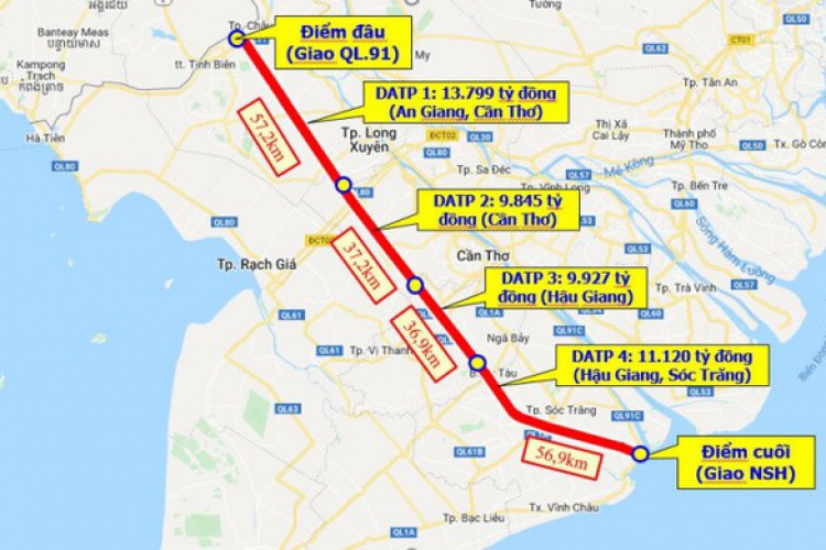 Khởi công cao tốc Cần Thơ - Châu Đốc: Giai đoạn vàng phát triển BĐS miền Tây